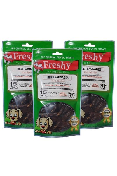 Freshy Beef Sausages - 3 Paket Dana Sosis - 100g - 45 Ila 50 Adet Yarı Sert M...