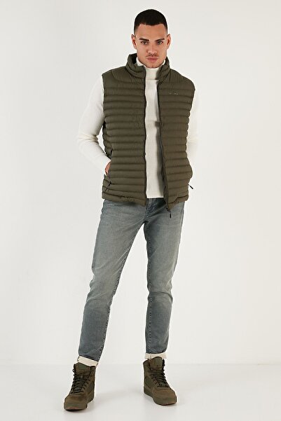 Buratti Slim Fit Water and Wind Resistant Stand Collar Comfortable Inflatable Vest Men's VEST 649020