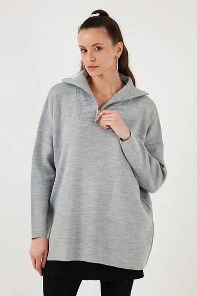 Lela Πλεκτό πουλόβερ Oversize με μισό φερμουάρ - ΠΟΥΛΟΒΕΡ 4616079 Υ