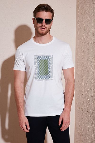 Buratti Men's Slim Fit Crew Neck Cotton T-Shirt - 646R7930
