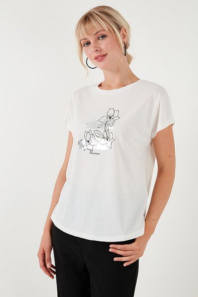 Lela T-Shirt με στάμπα με λαιμόκοψη με κανονική εφαρμογή - T-SHIRT 6671005