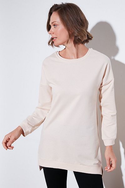 Lela Βαμβακερό τουνίκ Crew Neck Oversize - Modest 5864896