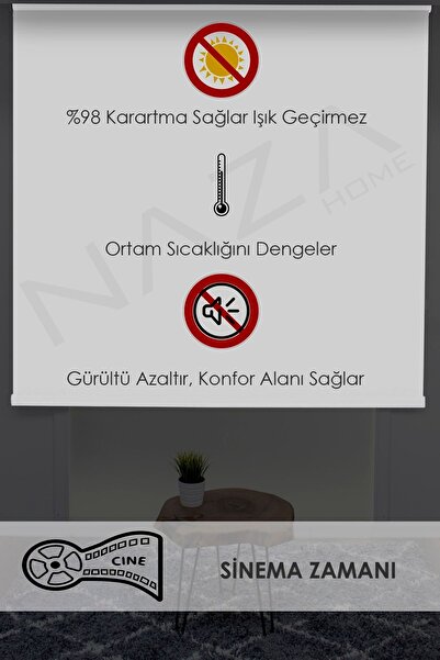 Naza Blackout Karartma Perde Ekru Stor Perde