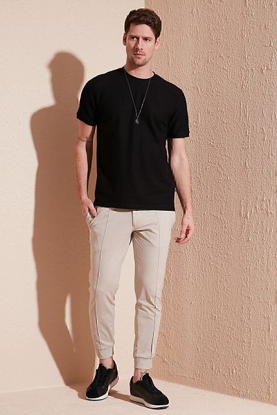 Buratti Tricou de bază cu decolteu triplu din bumbac Tricou bărbați 5902387