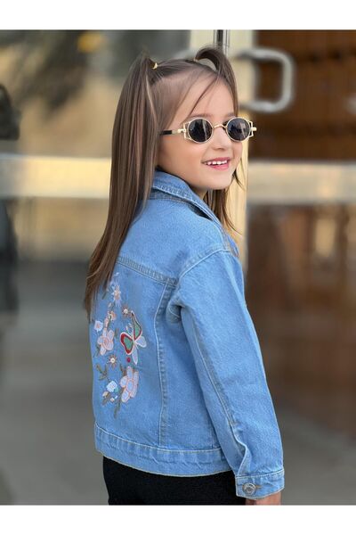 TARZBABY Coolstar Girl - سترة جينز موسمية مطرزة بالزهور 100% قطن