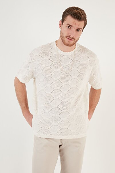 Buratti Βαμβακερό πλεκτό μπλουζάκι με κανονική εφαρμογή Ανδρικό T SHIRT CF24S 218032