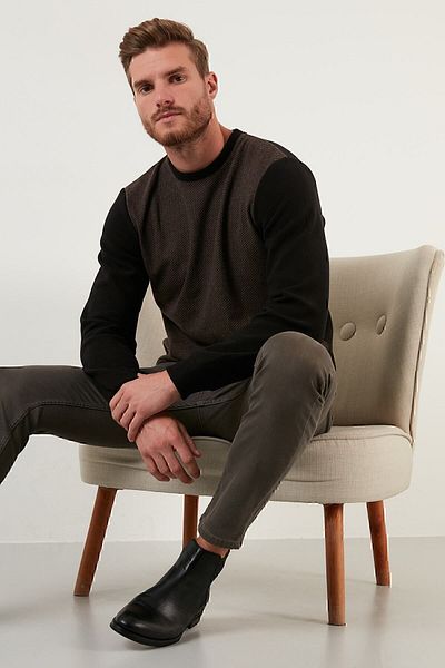 Buratti Βαμβακερή κανονική εφαρμογή Crew Neck Sweat Ανδρική φούτερ 59052111