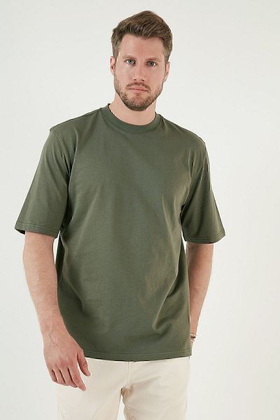 Buratti Βαμβακερό Oversize Crew Neck Basic T-shirt Ανδρικό T-shirt 5902365