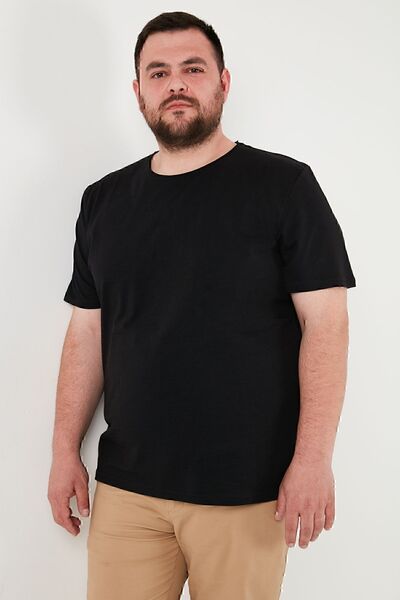 Buratti Βαμβακερό ανδρικό μπλουζάκι με κανονική εφαρμογή μεγάλου μεγέθους 59020001 Β