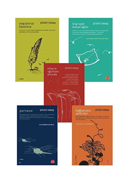Kırmızı Kedi Yayınevi Şükrü Erbaş Şiir Serisi (5 Kitap) Bağbozumu, Yaşıyoruz Sessizce, Kuş Uçar Kanat Ağlar ....