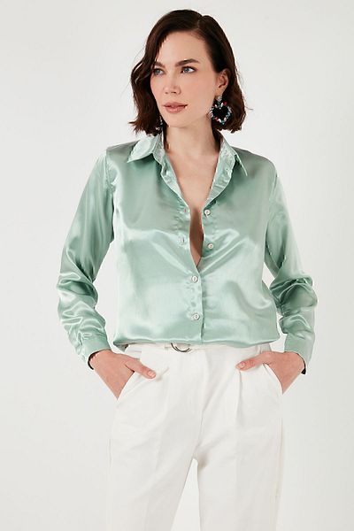 Lela Regular Fit Satin Classic Shirt SHIRT66939642S4