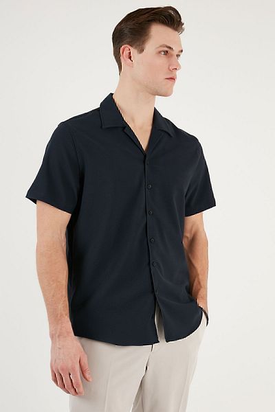 Buratti Мъжка риза с яка Apache и къс ръкав Regular Fit CF24S117927