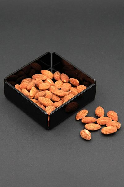 Sogo Black Acrylic Plexiglass Square Snack Bowl 9.5x9.5 Cm 3 Mm