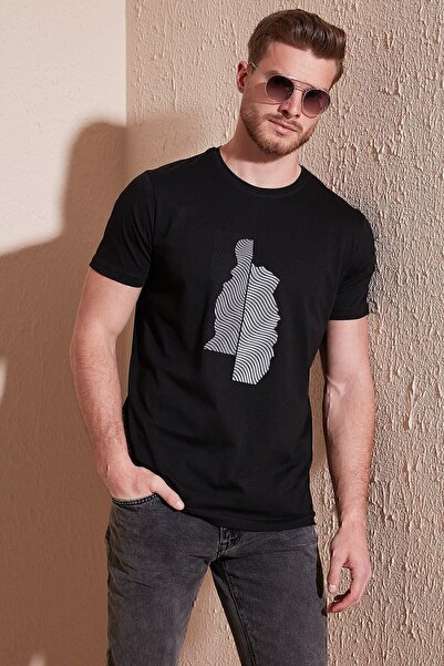 Buratti Ανδρικό μπλουζάκι με στάμπα με λαιμόκοψη 100% βαμβακερή λεπτή εφαρμογ...