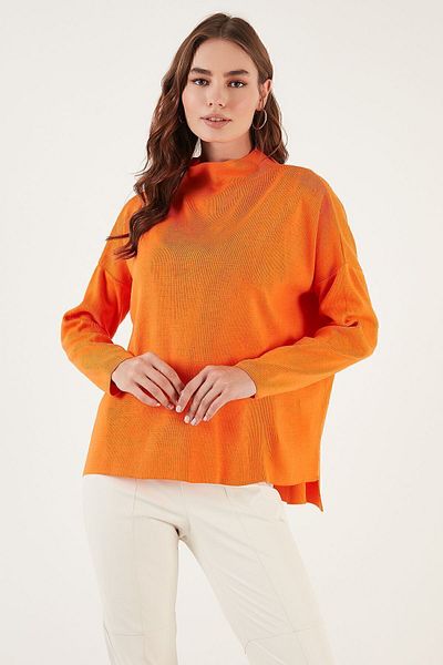 Lela Long Stand Collar Thin Knitwear Sweater - Back 4615002