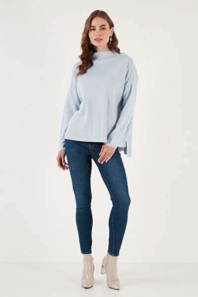 Lela Pulover de tricotaj subțire cu guler lung - spate 4615002