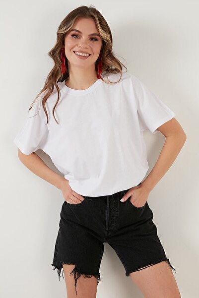 Lela Oversize 100% Cotton Crew Neck Basic T-shirt Γυναικεία μπλουζάκια 5864489