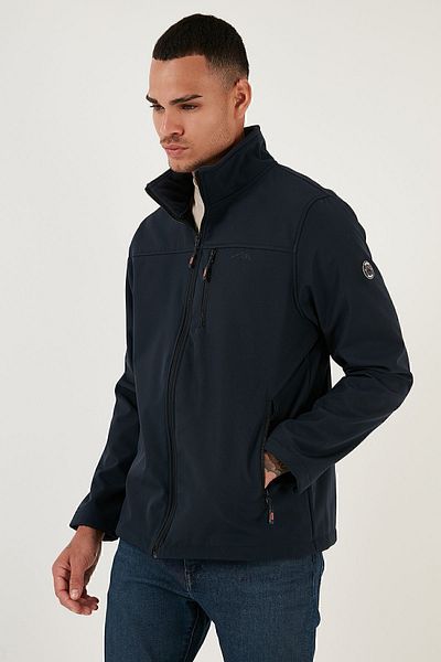 Buratti Water Repellent Slim Fit Stand Collar Softshell Thin Coat Men's Coat 649003