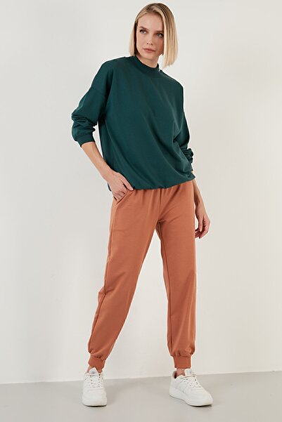 Lela Stand Collar Basic Cotton Knitted Sweat - 5863323