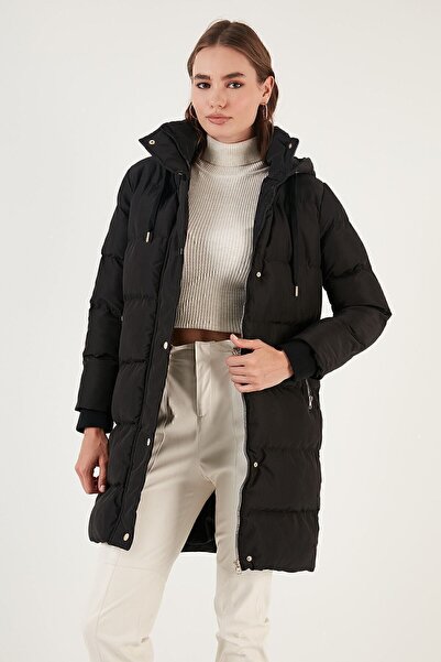 Lela Hooded Winter Long Puffer Coat with Pockets COAT 55650542