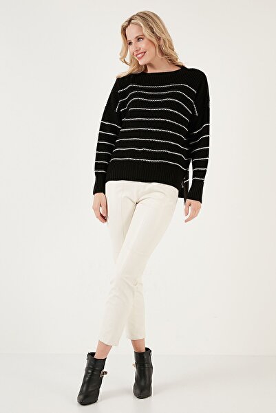 Lela Pulover tricotat cu spate lung cu dungi 4616133