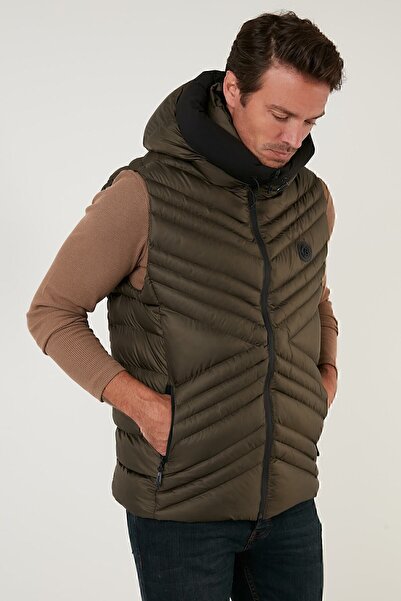 Buratti Сlim Fit з капюшоном, стоячим коміром і кишенями, надувний жилет, чоловічий жилет 6274910