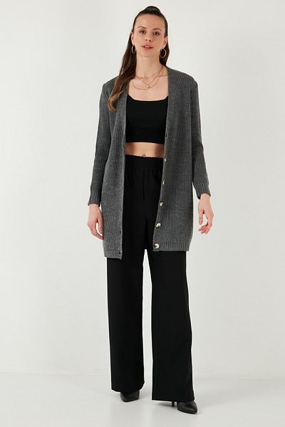 Lela 100% Acrylic Knitwear Long Cardigan - Hirka 4615044