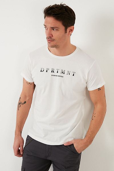 Buratti Έντυπη λαιμόκοψη βαμβακερή λεπτή μπλούζα Ανδρική μπλούζα 541DPRTMNT24