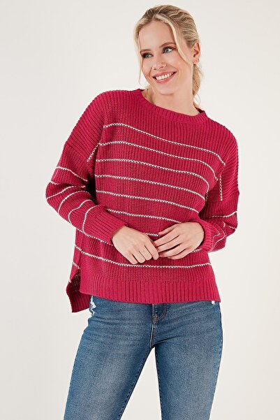 Lela Смугастий светр з довгим коміром та велосипедним коміром KAZAK 4616133