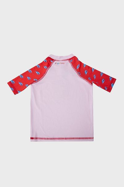 SLIPSTOP Beach Boys Patterned UV Protected Zero Collar Swimsuit Boy T Shirt St22120046