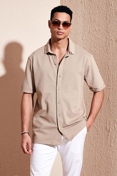 Buratti Памучна стандартна риза с къс ръкав Мъжка риза SHIRT5902724