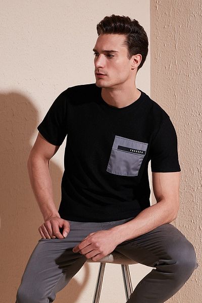 Buratti Tricou din bumbac cu decolteu slim cu imprimeu Tricou bărbați 5902351