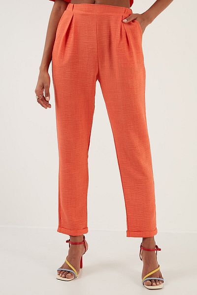 Lela Linen Look Pocket Trousers Trousers 611au07