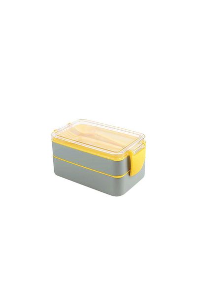 Titiz Plastik Titiz Ap-9477 Fely Two Compartment Lunch Box Set - Gray