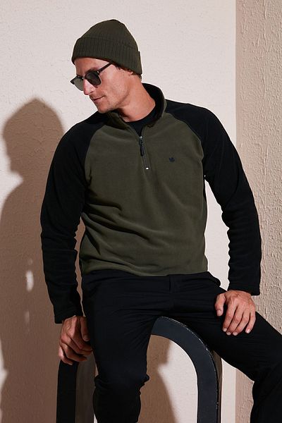 Buratti Ανδρικό Winter Fleece - Slim Fit, μισό φερμουάρ, ράστερ POLAR 5906055