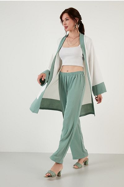 Lela Comfortable Fit Belted Wide Leg Bottom-Top Summer Suit Women's Suit 6058038