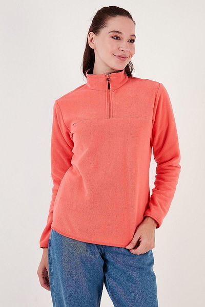 Lela Anti-pilling Slim Fit Soft Fleece - Μισό φερμουάρ που δεν κολλάει 590700