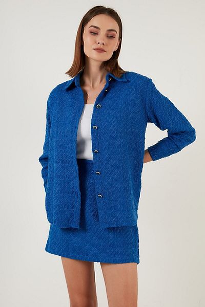 Lela Βαμβακερό πουκάμισο Tweed Oversize 42190503