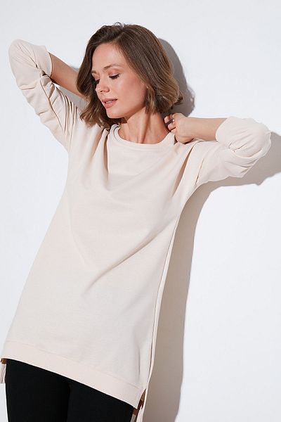 Lela Βαμβακερό τουνίκ Crew Neck Oversize - Modest 5864896