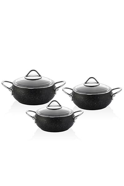 FALEZ Black Line 6 Piece Casserole Midi Set