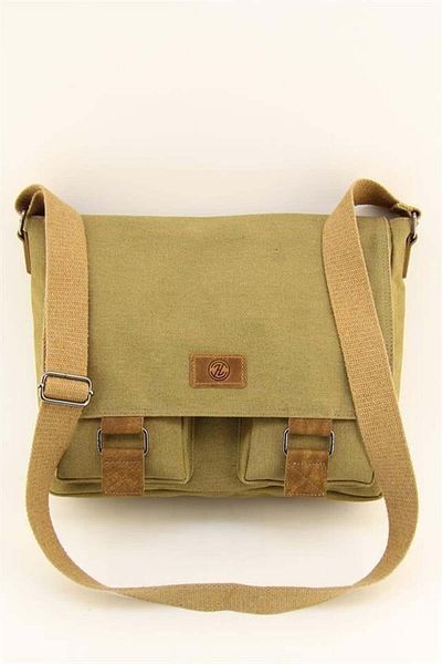 QUB CLUB Τσάντα φορητού υπολογιστή από καμβά Unisex Camel - Αδιάβροχο Ταχυδρόμος, Επαγγελματικός Σχολικός Χαρτοφύλακας (ΔΩΡΟ ΧΕΙΡΟΤΣΑΝΤΑ)