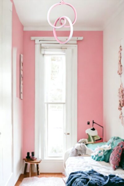 Fer Avize Sabrina Tasarım Pembe Renk Salon - Mutfak - Hol Beyaz Led Sarkıt Avize