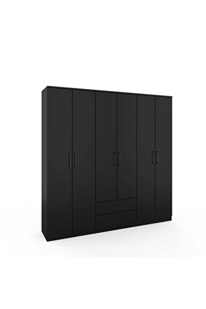 ANZERA Berlin Gardırop 004 - Siyah - Çekmceli - Kapaklı