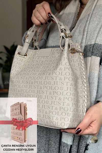 GALB LEATHER Geantă de umăr pentru femei Just Polo - Dimensiune mare lată, curea largă, zilnic 33x26 cm