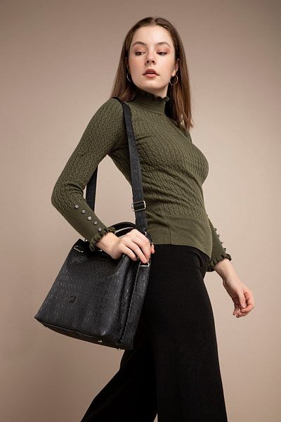 GALB LEATHER Just Polo Lat Interior Dimensiune Mare Curea Lată Zilnic Geantă De Umăr Femei 33x26 Cm