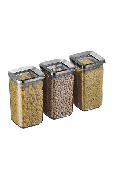 VİP AHMET Vip Vp-371 Square Smoked 3x1200 Ml Storage Container