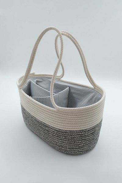 JASPER Jute Gray Mother Baby Care Bag and Organizer - Style Owner Design