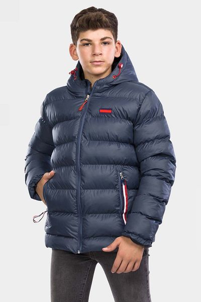 VODENS Palton pentru băiat bleumarin - fleece, blană și impermeabil, glugă groasă