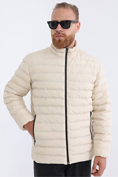 D1fference Men's Ultra-Light Windproof Stone Sports Coat - Warm, Fiber Filled and Portable Bag