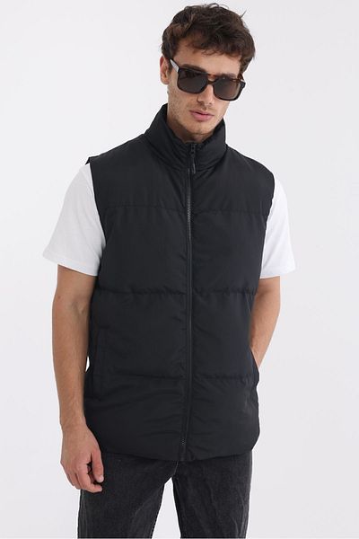 D1fference Black Inflatable Vest - Men's, Windproof and Lined